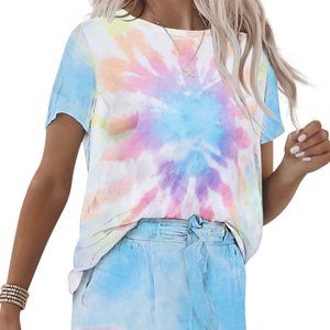 Multi-Colored Tie Dye Short Set Loungewear NWOT